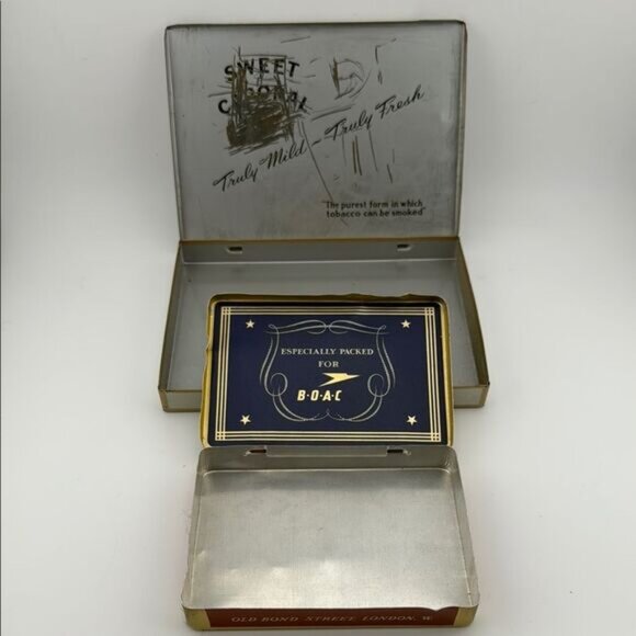 Vintage Cigarette Empty Tin Set - Sweet Caporal and Benson and Hedges - Picture 2 of 2